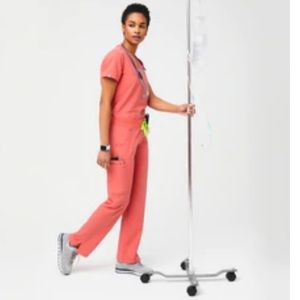 FIGS Hot Coral Kade™ - Petite Cargo Scrub Pants
